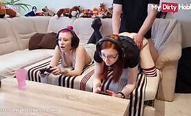 MyDirtyHobby Kinky Teen FinaFoxy Sucks Her Stepbrother While She Plays Games With Her Friend